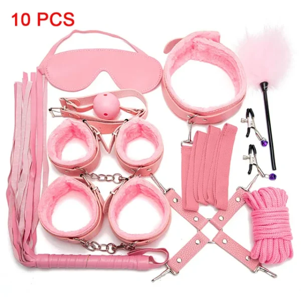 KIT De Castigo BDSM 10 Piezas Con Látigo