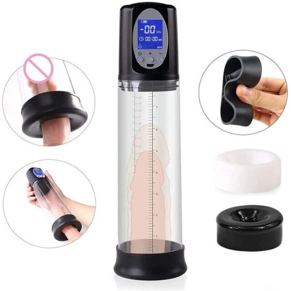 Bomba de Vacio Para Hombres Digital LED Extensor Entrenador de Pene