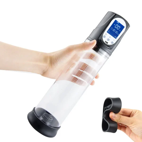 Bomba de Vacio Para Hombres Digital LED Extensor Entrenador de Pene - Imagen 3