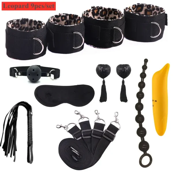 KIT Erótico De Sumisión Para Cama BDSM 9 Piezas Juguetes