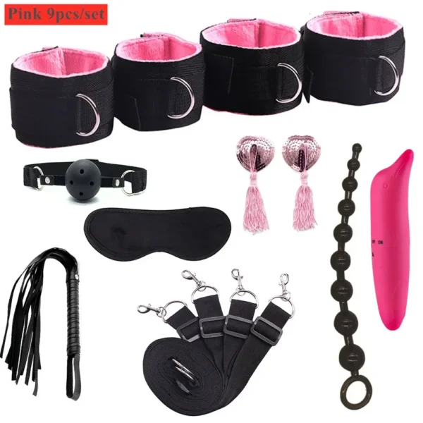 KIT Erótico De Sumisión Para Cama BDSM 9 Piezas Juguetes - Imagen 4