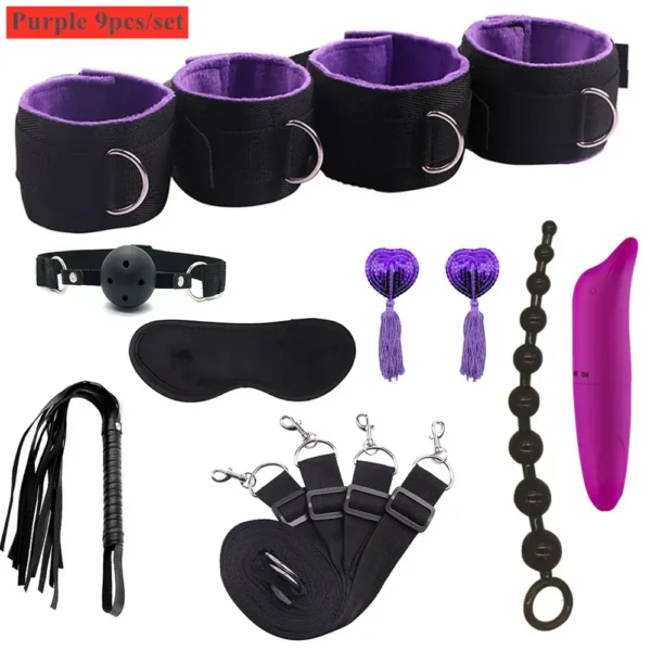 KIT Erótico De Sumisión Para Cama BDSM 9 Piezas Juguetes - Imagen 5